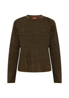 Diesel K-Daianas distressed crew-neck sweater - Green