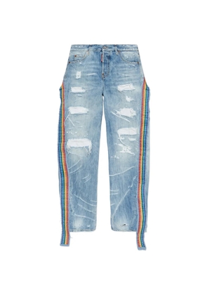 DSQUARED2 distressed rainbow trousers - Blue