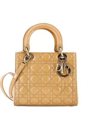 Christian Dior Pre-Owned Lady Dior Bag Cannage Quilt Patent Medium satchel - Neutrals
