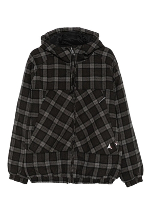 ROA hooded checked jacket - Grey