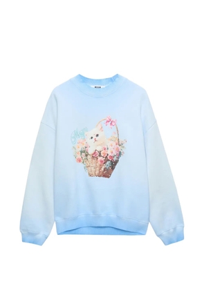 MSGM cat-print sweatshirt - Blue