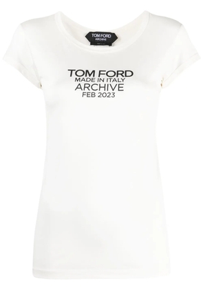 TOM FORD logo-print silk T-shirt - White