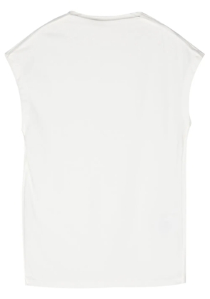 Closed straight-neck tank top - White