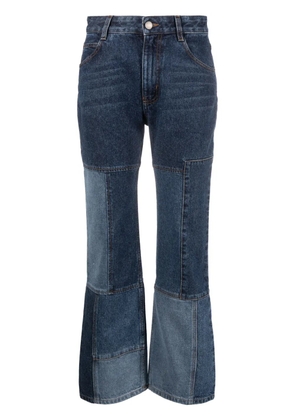 Chloé patchwork cropped flared jeans - Blue