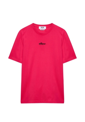 MSGM embroidered-logo T-shirt - Pink