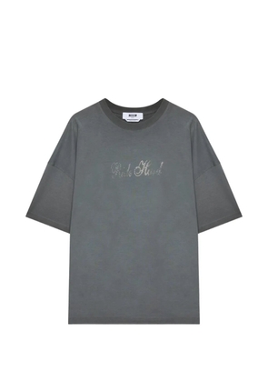 MSGM rhinestone T-shirt - Grey