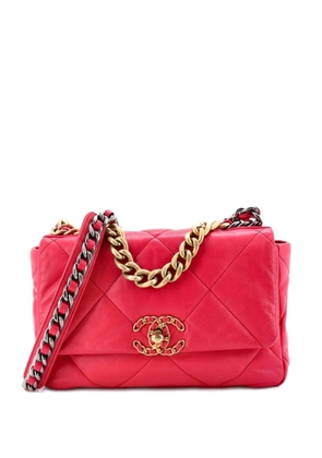 CHANEL Pre-Owned 19 Flap Bag Quilted Leather Medium crossbody bag - Pink