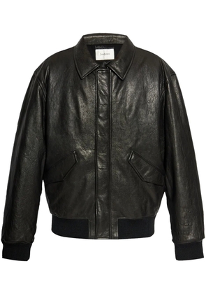 Saint Laurent leather bomber jacket - Black
