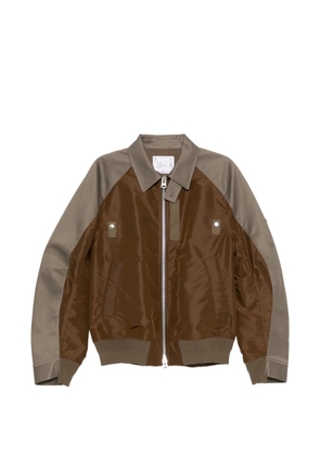 sacai two-way zip fastening jacket - Brown