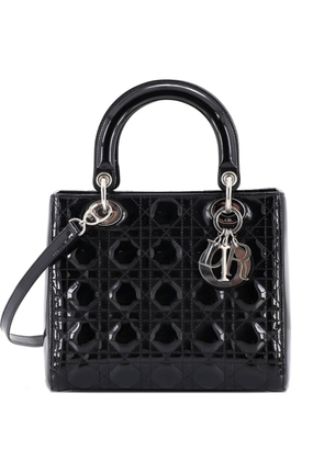 Christian Dior Pre-Owned Lady Dior Bag Cannage Quilt Patent Medium satchel - Black