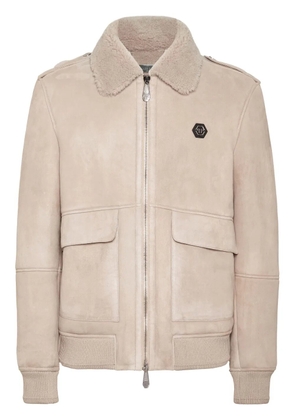 Philipp Plein logo-patch jacket - Neutrals