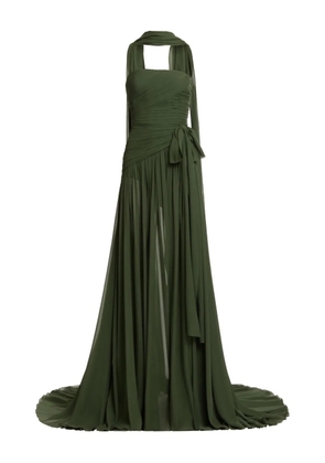 Elie Saab ruched tie maxi dress - Green