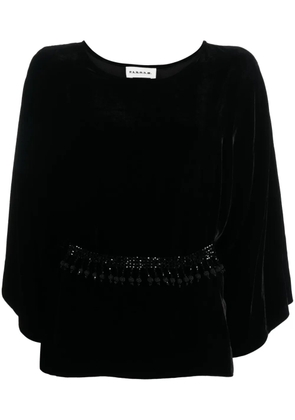 P.A.R.O.S.H. belted round-neck blouse - Black
