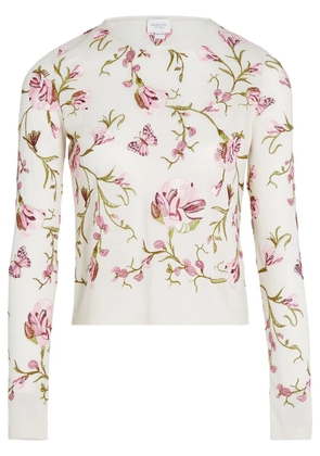 Giambattista Valli floral-intarsia sweater - White