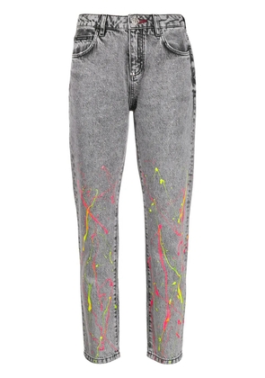 Philipp Plein paint-splatter straight-leg jeans - Black