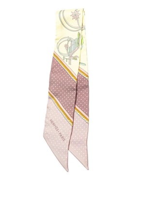 Hermès Pre-Owned 20th Century Les Voitures a Transformation Twilly Silk Scarf scarves - Pink