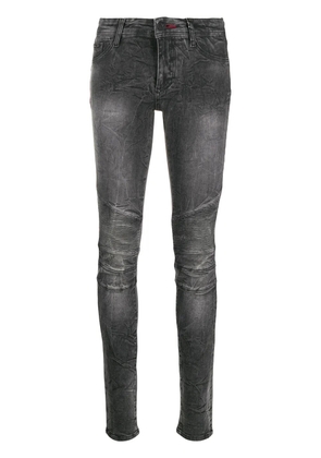 Philipp Plein acid-wash skinny jeggings - Black