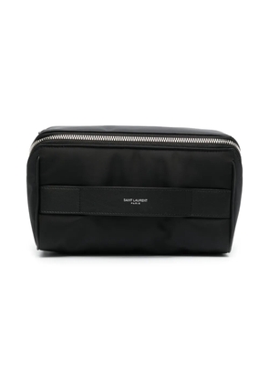 Saint Laurent logo-lettering wash bag - Black