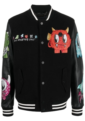 Philipp Plein patch-detail varsity jacket - Black
