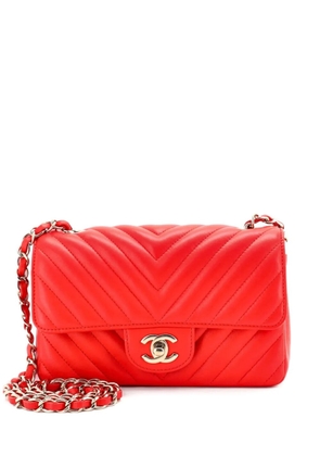 CHANEL Pre-Owned Classic Single Flap Bag Chevron Lambskin Mini shoulder bag - Red