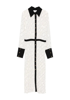 Elisabetta Franchi geometric-print button-front maxi dress - White
