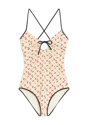 Valentino Garavani Cherryfic cherry pattern swimsuit - Neutrals