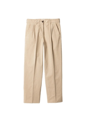 Miu Miu logo-detail straight trousers - Neutrals