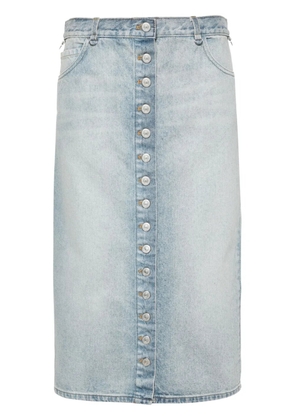 Courrèges D-rings denim midi skirt - Blue