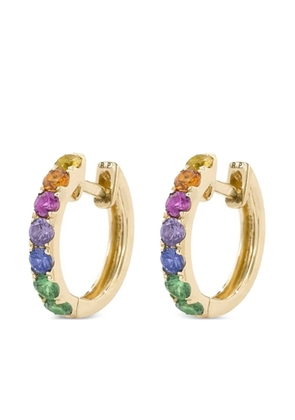 ROBINSON PELHAM 14K yellow gold rainbow sapphire hoop earrings