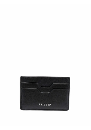 Philipp Plein engraved-logo leather cardholder - Black
