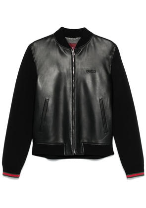 Gucci leather bomber jacket - Black