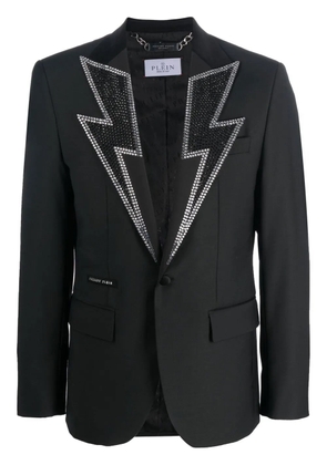 Philipp Plein crystal-embellished single-breasted blazer - Black