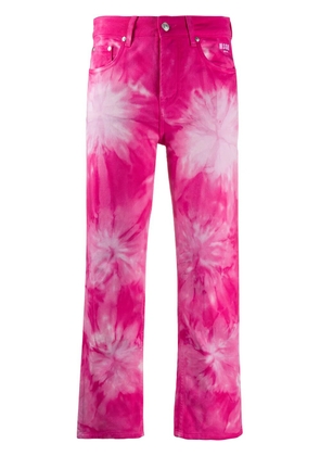 MSGM tie-dye print cropped jeans - Pink