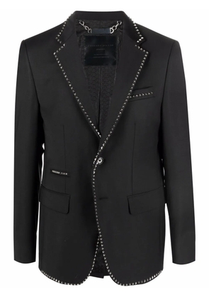 Philipp Plein studded-trim single-breasted blazer - Black