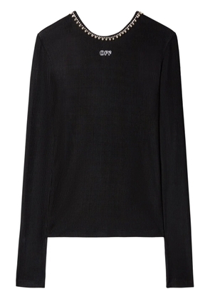 Off-White logo-embroidered top - Black