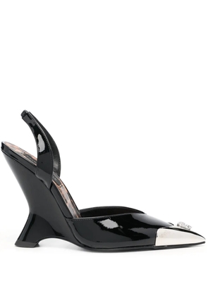 Philipp Plein 105mm patent-leather sandals - Black