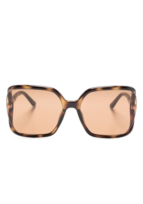 TOM FORD Eyewear tortoiseshell oversize-frame sunglasses - Brown