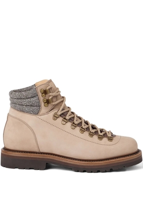Brunello Cucinelli leather hiking boots - Neutrals
