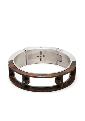 Parts of Four two-tone distressed cuff bracelet - Silver