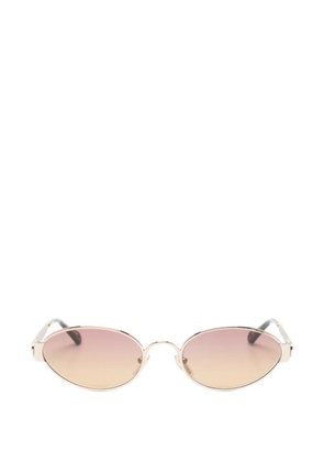 Chloé golden oval-frame sunglasses
