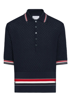 Thom Browne stripe polo shirt - Blue