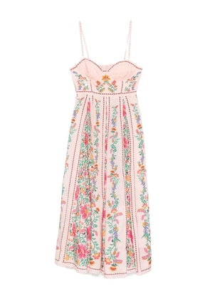 FARM Rio Delicate Forest floral-print pleated maxi dress - Pink
