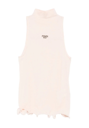 FENDI ribbed mock-neck top - Pink