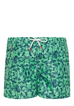 Kiton graphic-print swim shorts - Green
