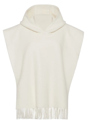 Brunello Cucinelli fringed cape - White