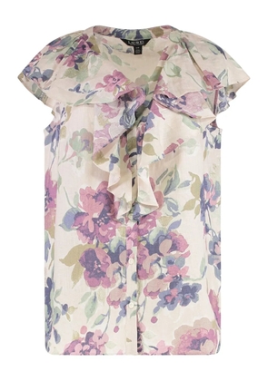 Lauren Ralph Lauren floral ruffle blouse - Neutrals