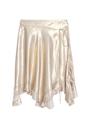 Zadig&Voltaire Jetos ruffled satin mini skirt - Neutrals