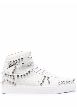 Philipp Plein crystal-studded high-top sneakers - White