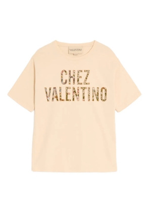 Valentino Garavani embroidered cotton T-Shirt - Neutrals