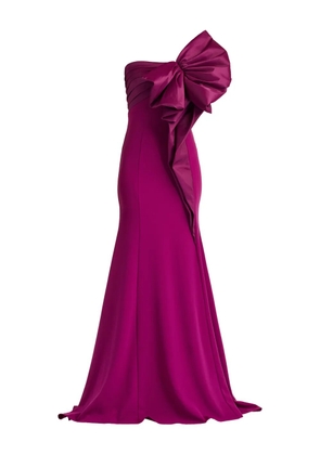 Tadashi Shoji bow one-shoulder maxi dress - Pink